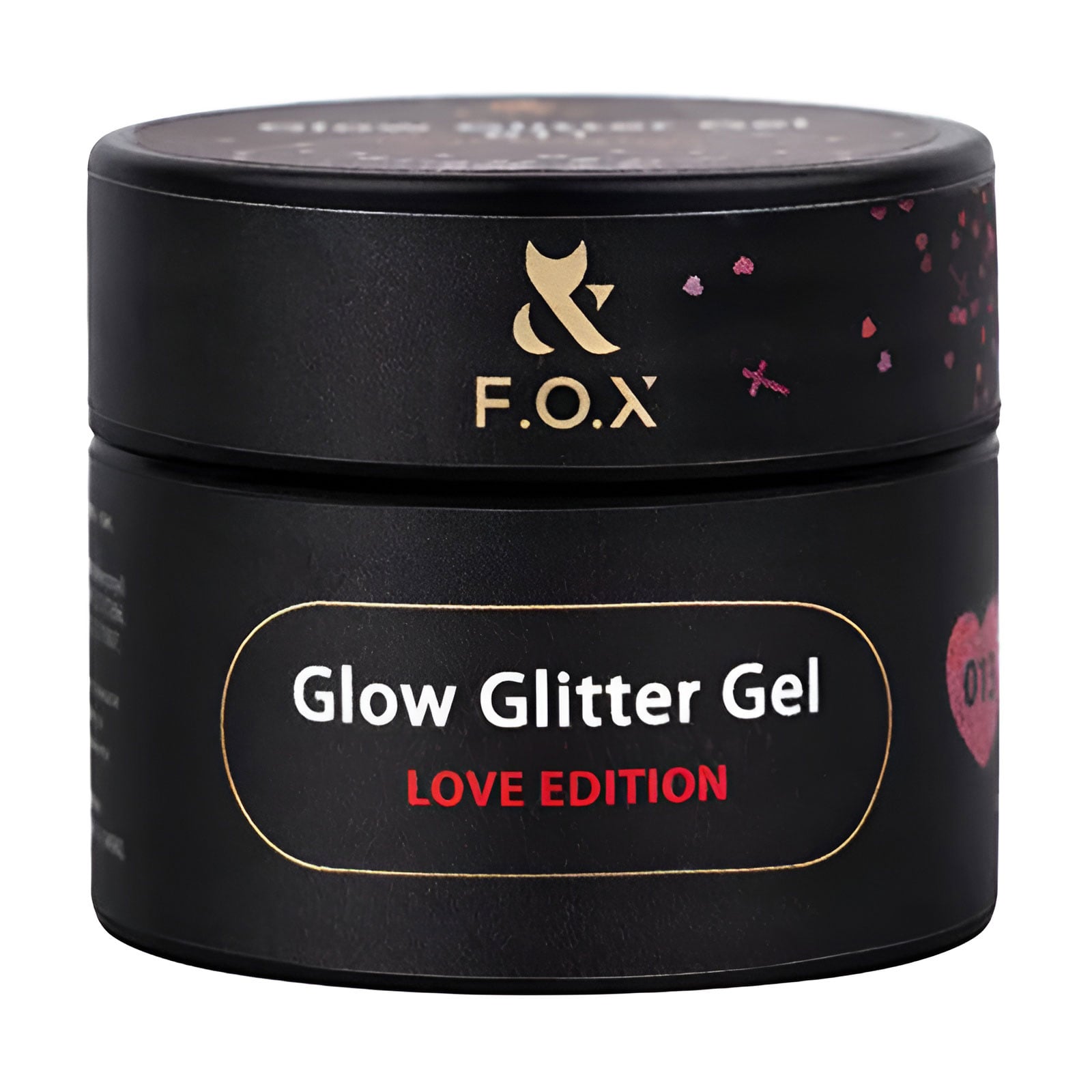 Глітер для дизайну нігтів F.O.X Glow Glitter Gel Love Edition 013, 5 мл